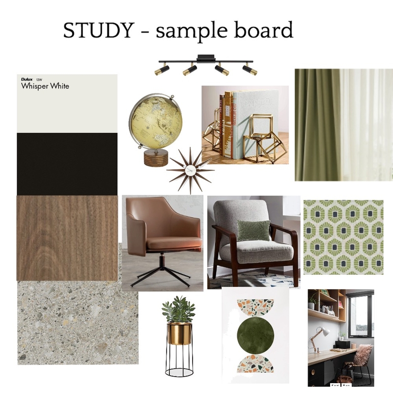 STUDY - Sample Board Mood Board by Organised Design by Carla on Style Sourcebook