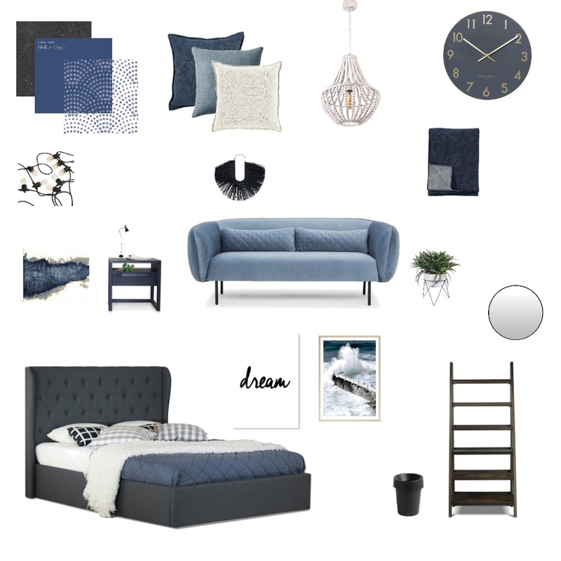 Navy Bedroom Mood Board by Sarah Selvanayagam on Style Sourcebook