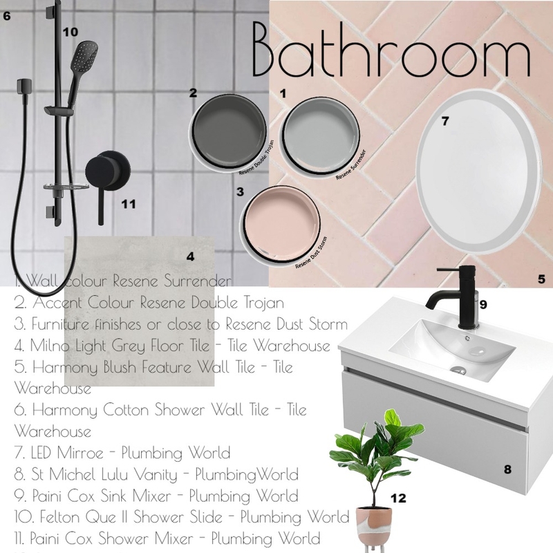 Module 9 - Bathroom Mood Board by ShontaeR on Style Sourcebook