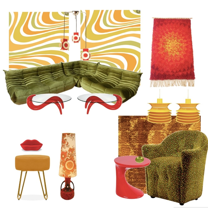 Retro Cannabis Coffeeshop Lounge Mood Board by N.Oriana on Style Sourcebook