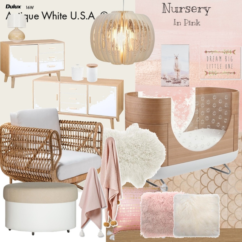 Nursery In Pink Mood Board by Jo Laidlow on Style Sourcebook