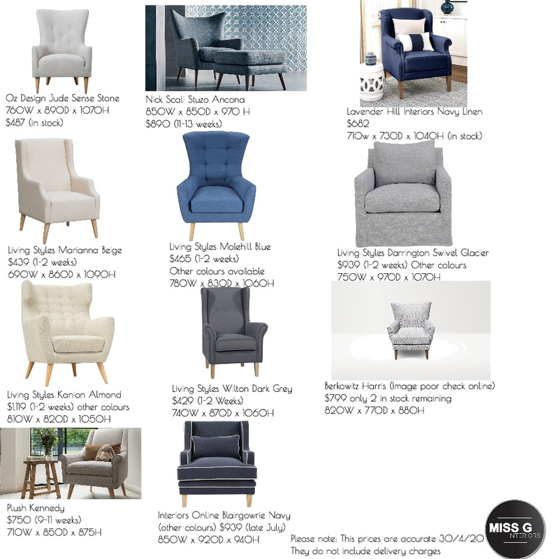 Update Canterbury Occasional Chairs Mood Board by MISS G Interiors on Style Sourcebook