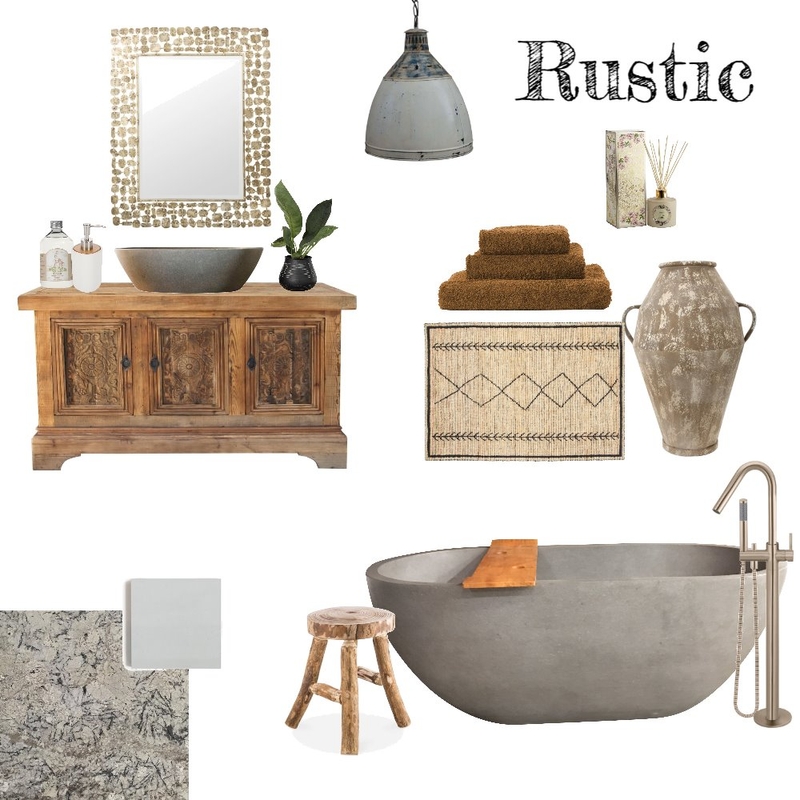 rustic bathroom Mood Board by Elements Aligned Interior Design on Style Sourcebook