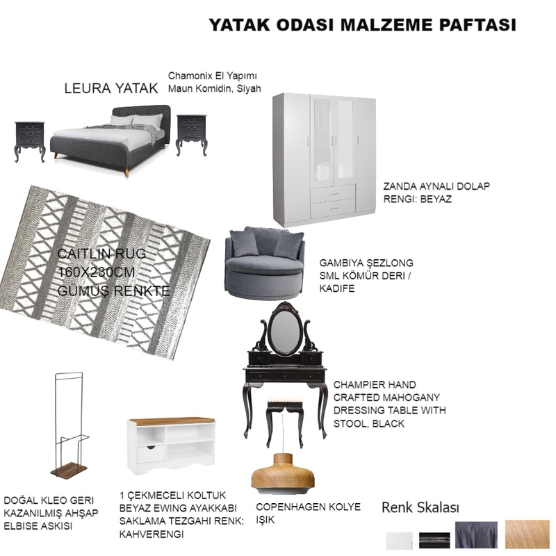 YATAK ODASI MALZEME PAFTASI Mood Board by agit on Style Sourcebook