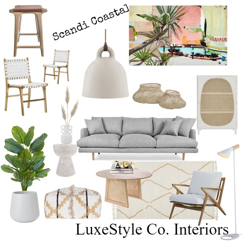 Scandi Coastal Leather Mood Board by Luxe Style Co. on Style Sourcebook