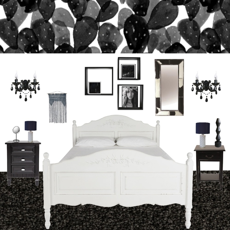 Black & White Bedroom Mood Board by Mermaid on Style Sourcebook