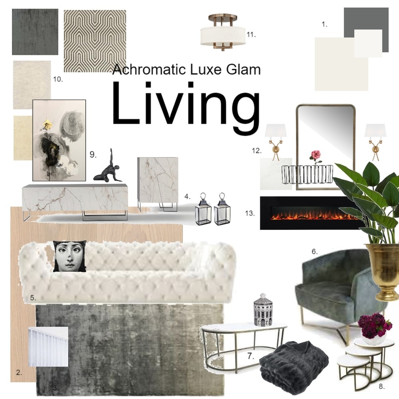 Achromatic Luxe Living Mood Board by Studio 33 on Style Sourcebook
