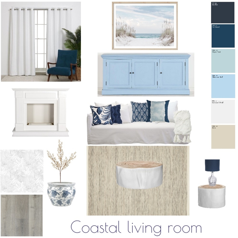 Coastal Living Room Mood Board by Elena Vignoli on Style Sourcebook