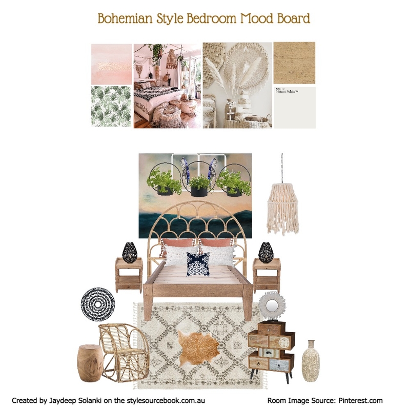 Bohemian Bedroom Mood Board by Japaso Design on Style Sourcebook