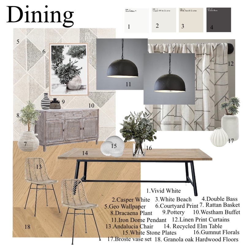 Module 9 Dining Mood Board by Calcarter on Style Sourcebook