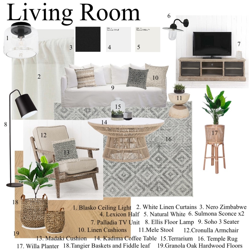 Module 9 Living Room Mood Board by Calcarter on Style Sourcebook