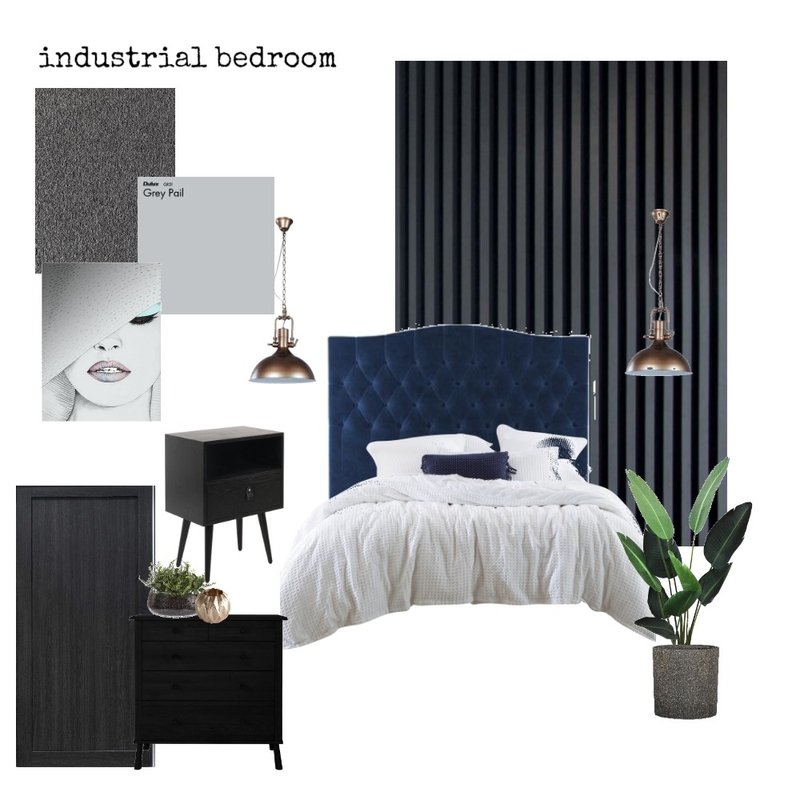 industrial bedroom Mood Board by Charming Interiors by Kirstie on Style Sourcebook