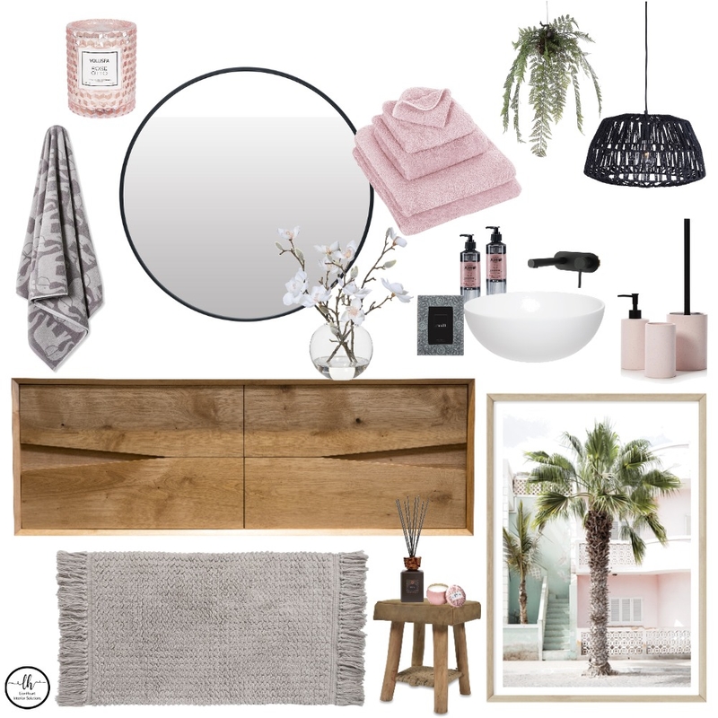 Bathroom Pink, Black Mood Board by LionHeart on Style Sourcebook