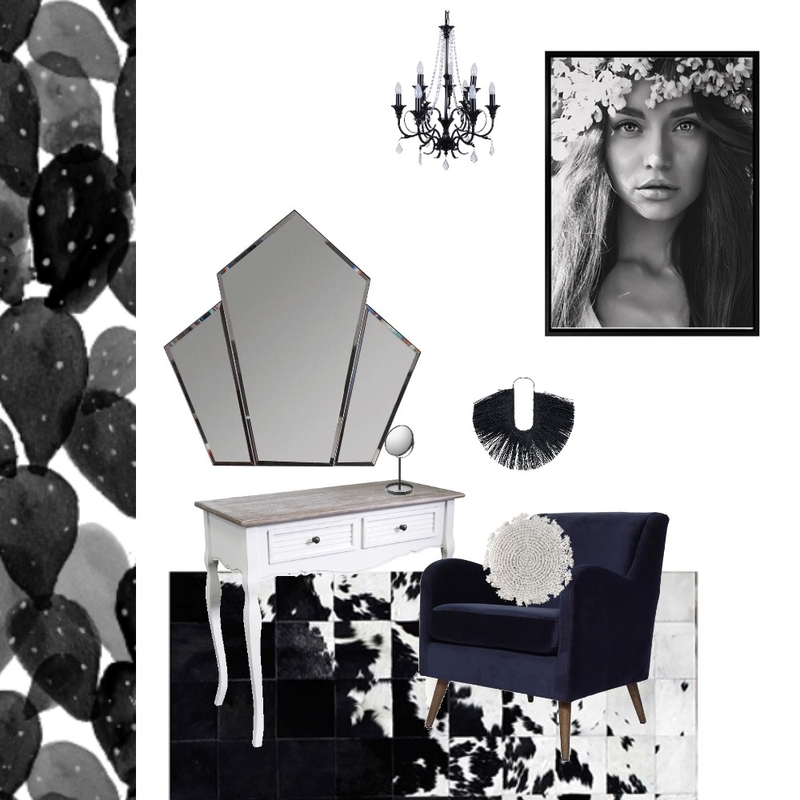 Vanity Table Black and White Mood Board by Mermaid on Style Sourcebook