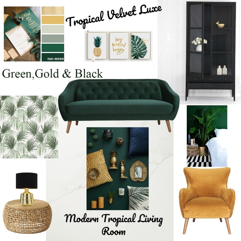 Modern Tropical Living Room Mood Board by ptomar on Style Sourcebook