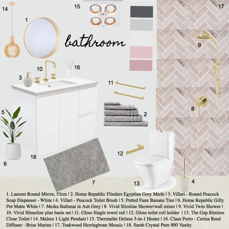 Modern Scandi Bathroom Mood Board by gbsmith26 on Style Sourcebook