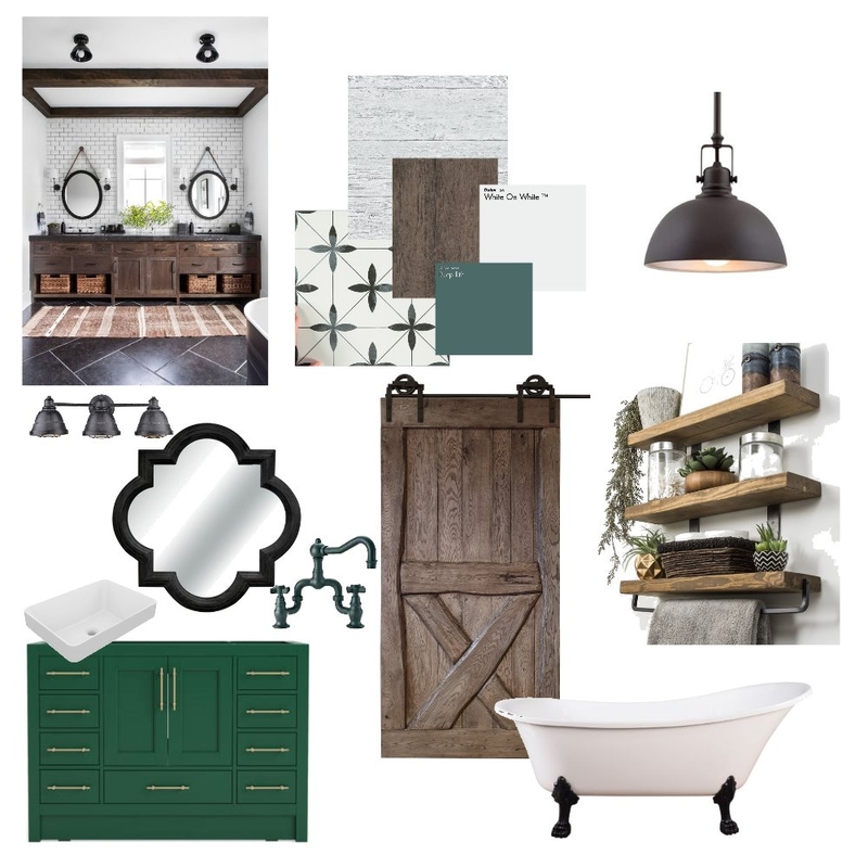 Modern Farmhouse Bathroom Mood Board by misshell33 on Style Sourcebook