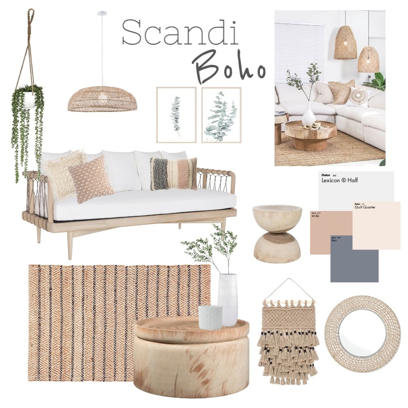 Scandi Boho Living Mood Board by TessaT on Style Sourcebook