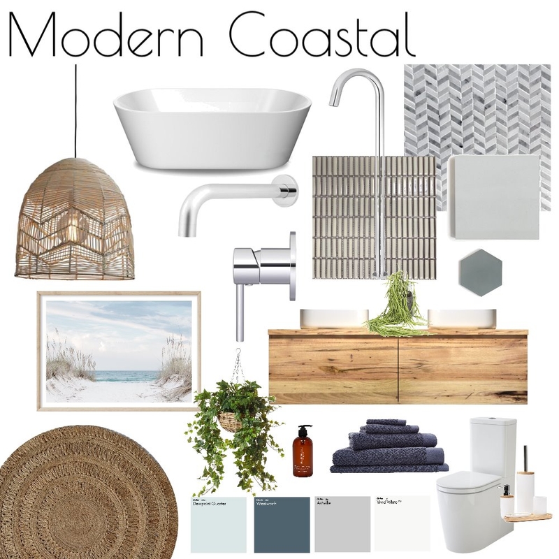 Modern Coastal Bathroom Mood Board by The Plumbette on Style Sourcebook