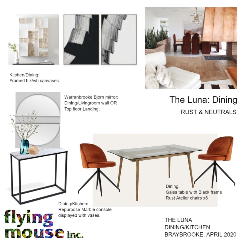 The Luna - Rust Dining chairs Mood Board by Flyingmouse inc on Style Sourcebook