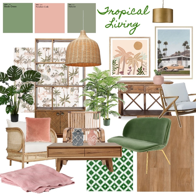 Tropical Living Room Mood Board by Ruxuan0928 on Style Sourcebook