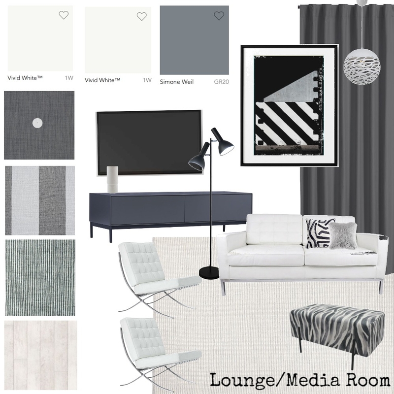 M9 Lounge/Media Achromatic Mood Board by Measured Interiors on Style Sourcebook