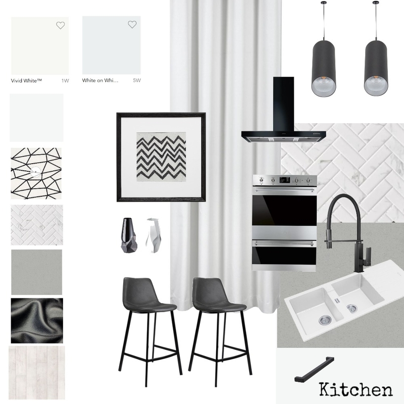 White & Gray Kitchen Moodboard