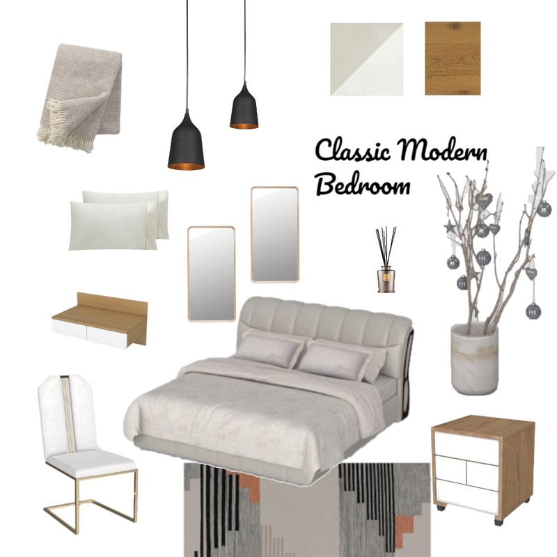 modern classic bedroom design Mood Board by DESIGNER on Style Sourcebook