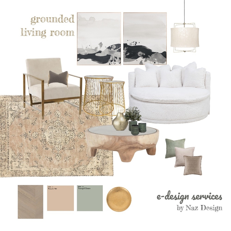 grounded living room Mood Board by naz design on Style Sourcebook
