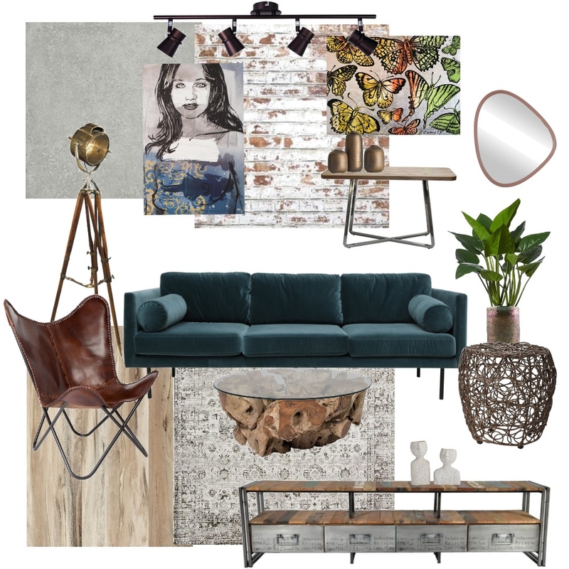 Industrial living room Mood Board by Bruna da Rosa on Style Sourcebook