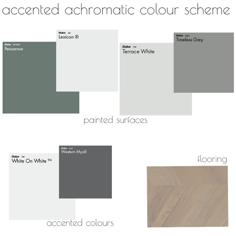 Accented Achromatic Colour Scheme Mood Board by gchinotto on Style Sourcebook