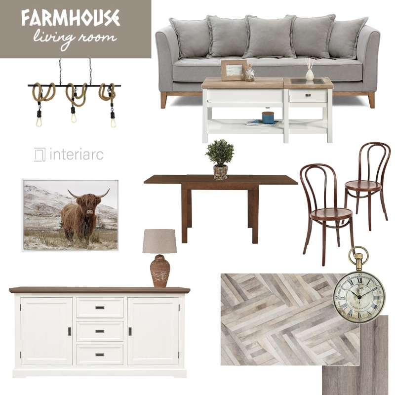 Farmhouse Living&Dining Room Mood Board by interiarc on Style Sourcebook