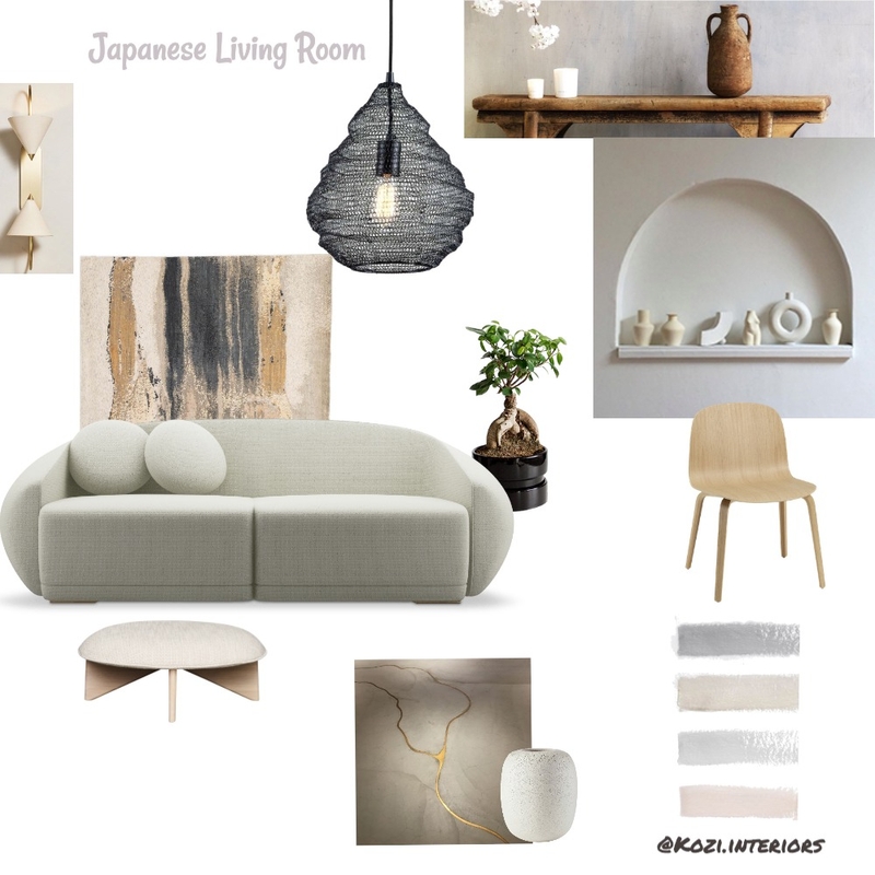 Japanese Living Room Mood Board by Kozi Interiors on Style Sourcebook