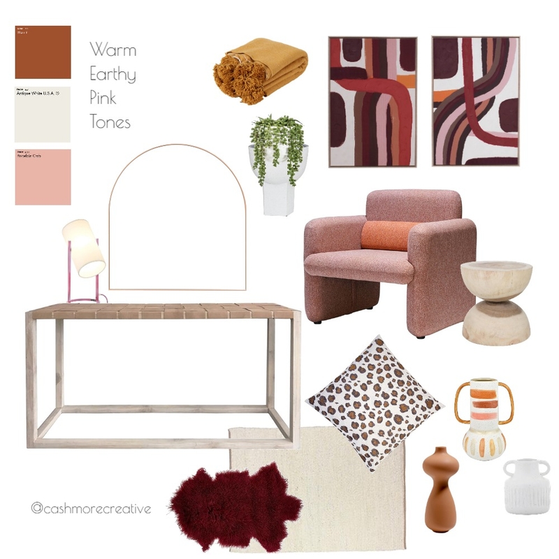 Warm Earthy Pink Tones Mood Board by cashmorecreative on Style Sourcebook