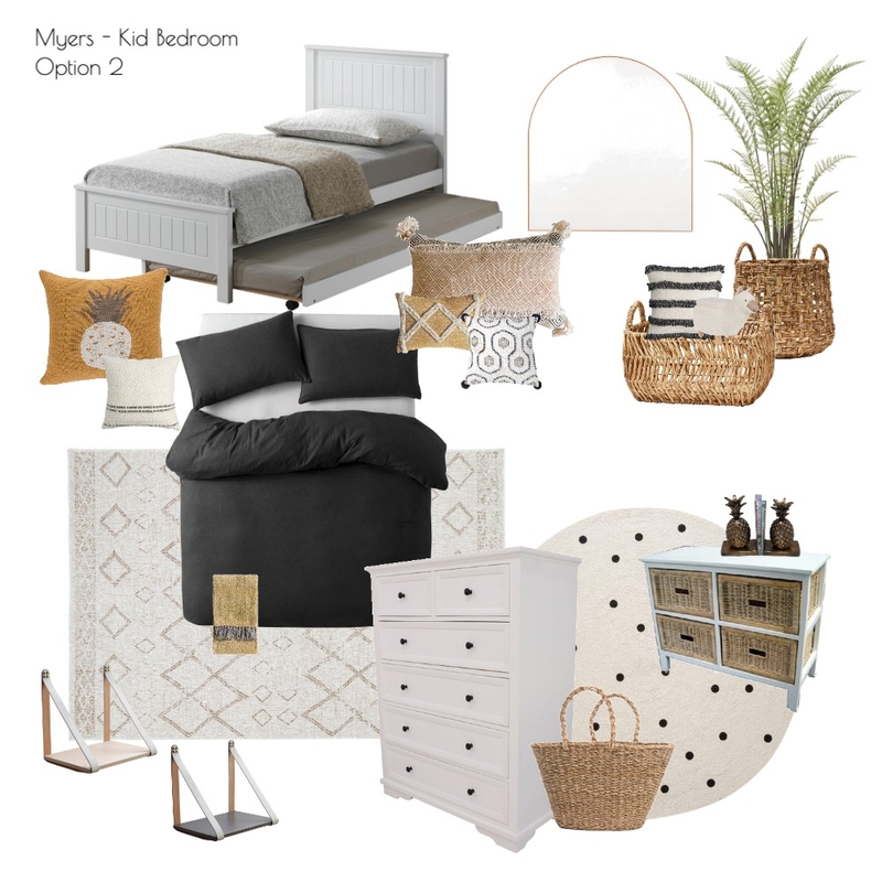 Myers - Kids Bedroom Option 2 Mood Board by ashwhiting on Style Sourcebook