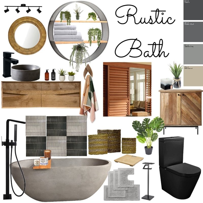 rustic bath Mood Board by Tasleema Jungal on Style Sourcebook