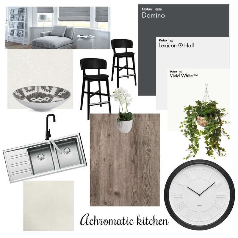 Achromatic kitchen Mood Board by Harford Jo Interiors on Style Sourcebook