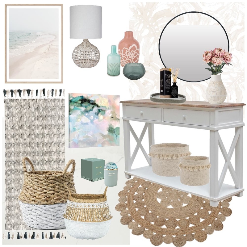 Small entryway hallway pink teal Mood Board by stephc.style on Style Sourcebook