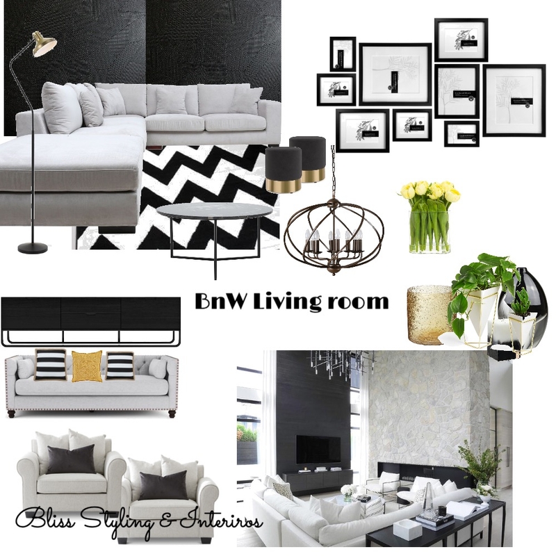 Prisu - living room - BnW Mood Board by Bliss Styling & Interiors on Style Sourcebook