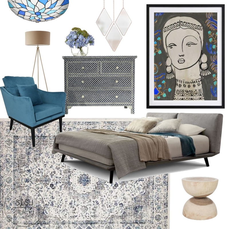 art deco moody bedroom Mood Board by Sisu Styling on Style Sourcebook