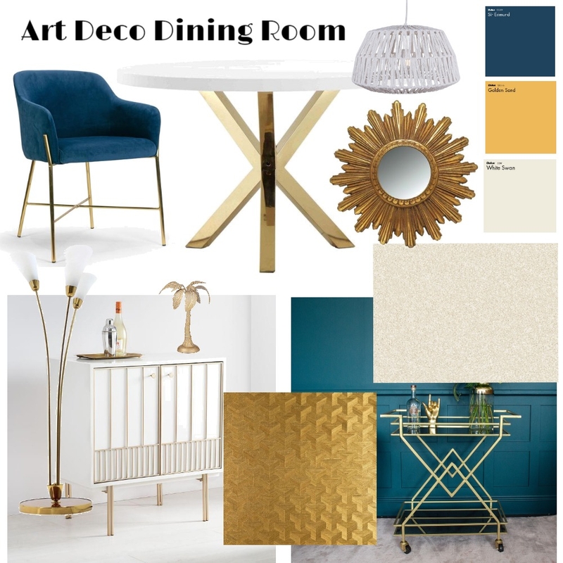 Art Deco Dining Room Mood Board by Sarstally on Style Sourcebook