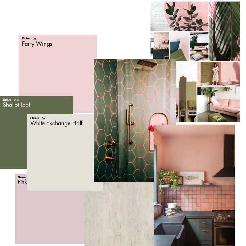 Pink green complimentary Mood Board by Laczi Emôke on Style Sourcebook