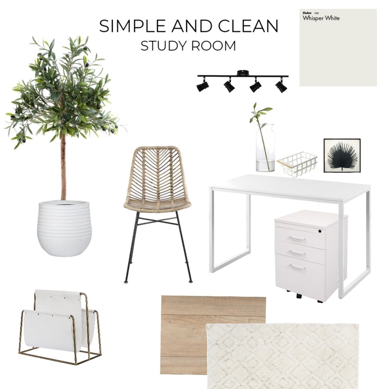 Simple and Clean Study Room Mood Board by zahraalibasye_interiors on Style Sourcebook