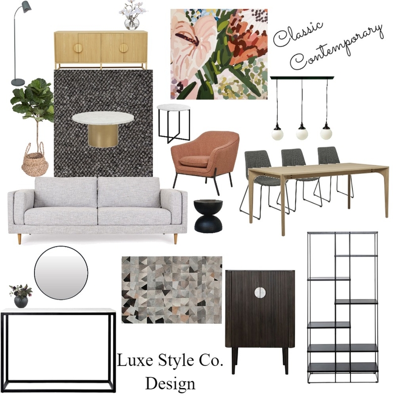 Classic Contemporary Living Room Mood Board by Luxe Style Co. on Style Sourcebook