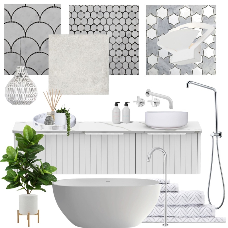 White & Grey Bathroom Mood Board by BecHeerings on Style Sourcebook