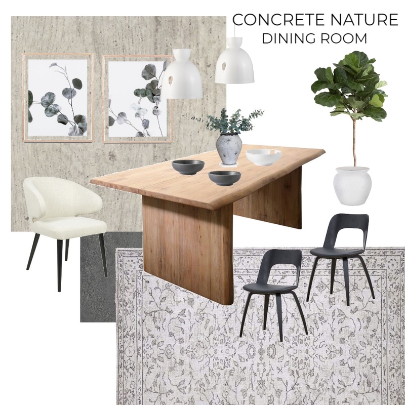 Concrete Nature Dining Room Mood Board by zahraalibasye_interiors on Style Sourcebook