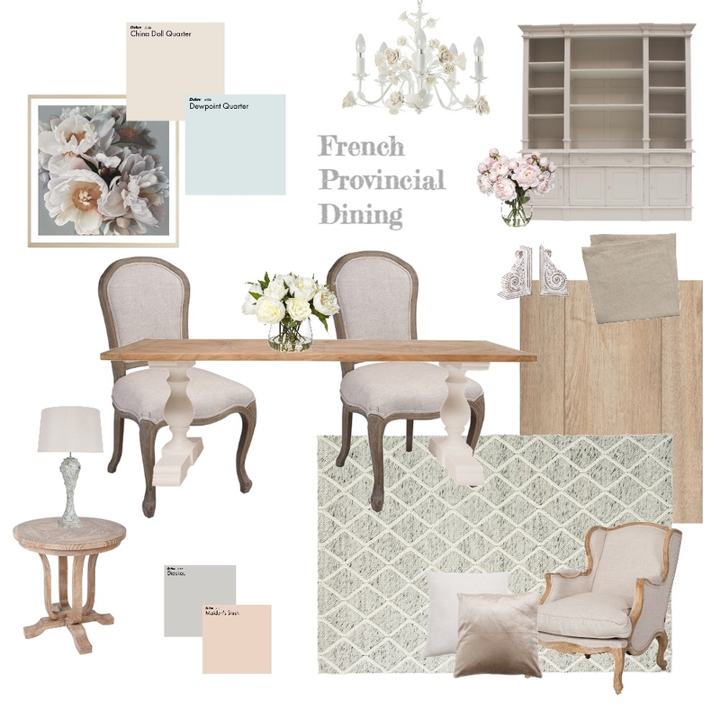 French Provincial Dining Room 1 Mood Board by robynar@hotmail.co.uk on Style Sourcebook