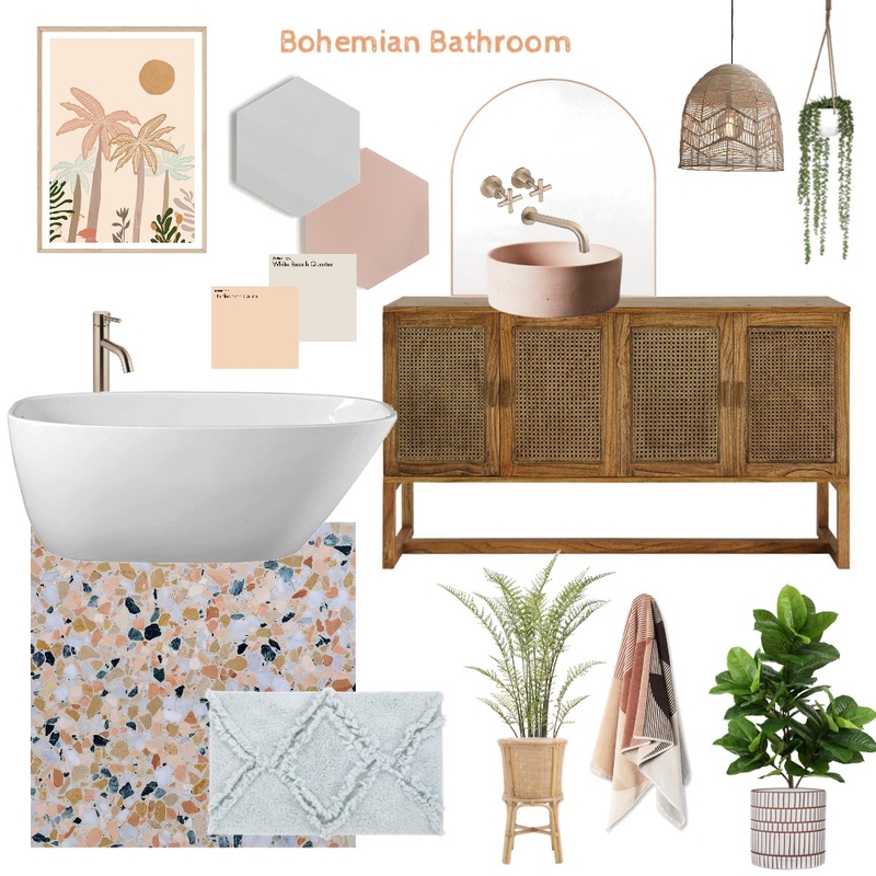 Boho Bathroom Mood Board by robynar@hotmail.co.uk on Style Sourcebook