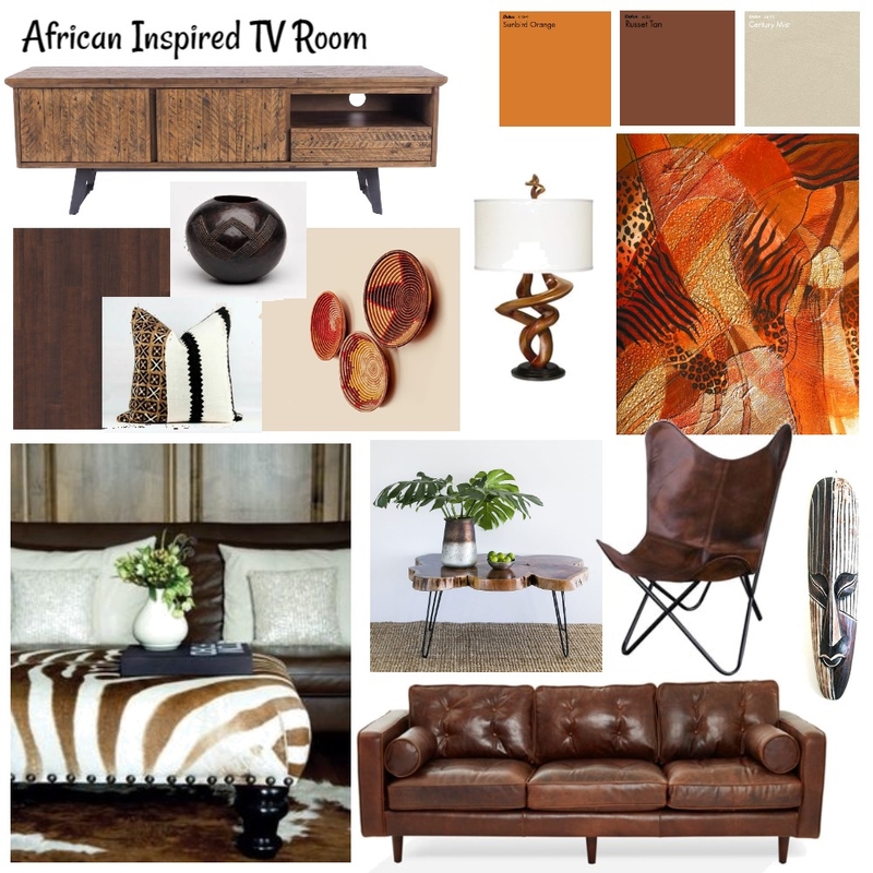 African Inspired TV Room Mood Board by Sarstally on Style Sourcebook