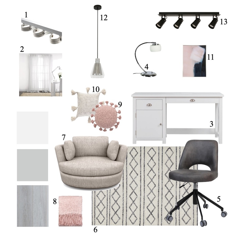 Accented Achromatic Study Room Mood Board by andisomorjai on Style Sourcebook